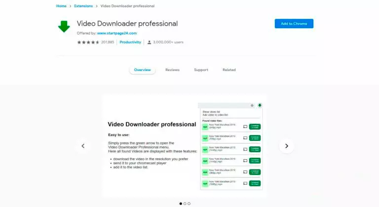 Video Downloader for Chrome экран Video Downloader for Chrome экран